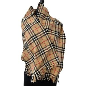 Burberry Beige Checkered Scarf